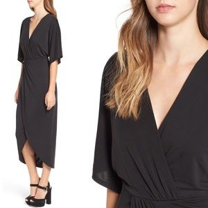 ASTR Wrap Front Kimono Midi Dress